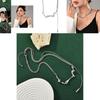 Elegant Polished Titanium Steel Layered Bone Style Necklace With Tassel Design For Fashionable Women
