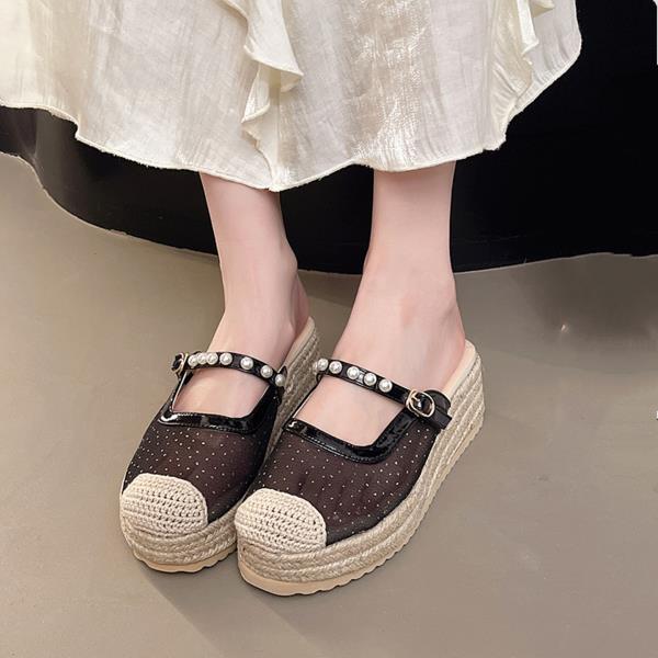 Fashion Slippers Casual Women's Shoes With Platform On A Wedge Slides Cover Toe Pantofle Luxury Summer Soft 2025 Fashion Slippers Women
