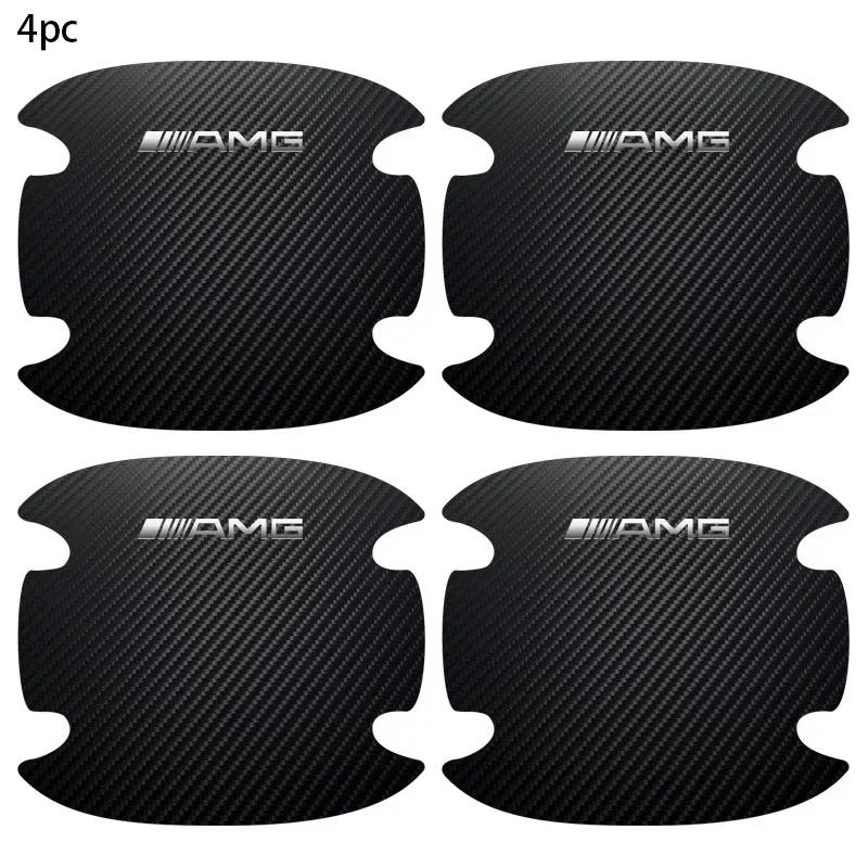 

For Benz GLC GLK 4Pcs/set Carbon Fiber Car Door Bowl Handle Anti-Scratches Sticker For Mercedes Benz AMG W204 W205 W211 W212 W21