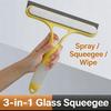 Mini Window Cleaning Squeegee 3 in 1 Multi Function Glass Mirror Microfiber Scrub Household Car Cleaner Tools