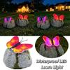 ABS Solar Butterfly Stone Lamp Simulation Stone LED Lawn Light  Outdoor Garden Decor