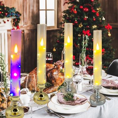 Luminous Flameless Candle Lamp with Remote Timer Flickering LED Taper Candles Realistic 3D Wick Night Lights