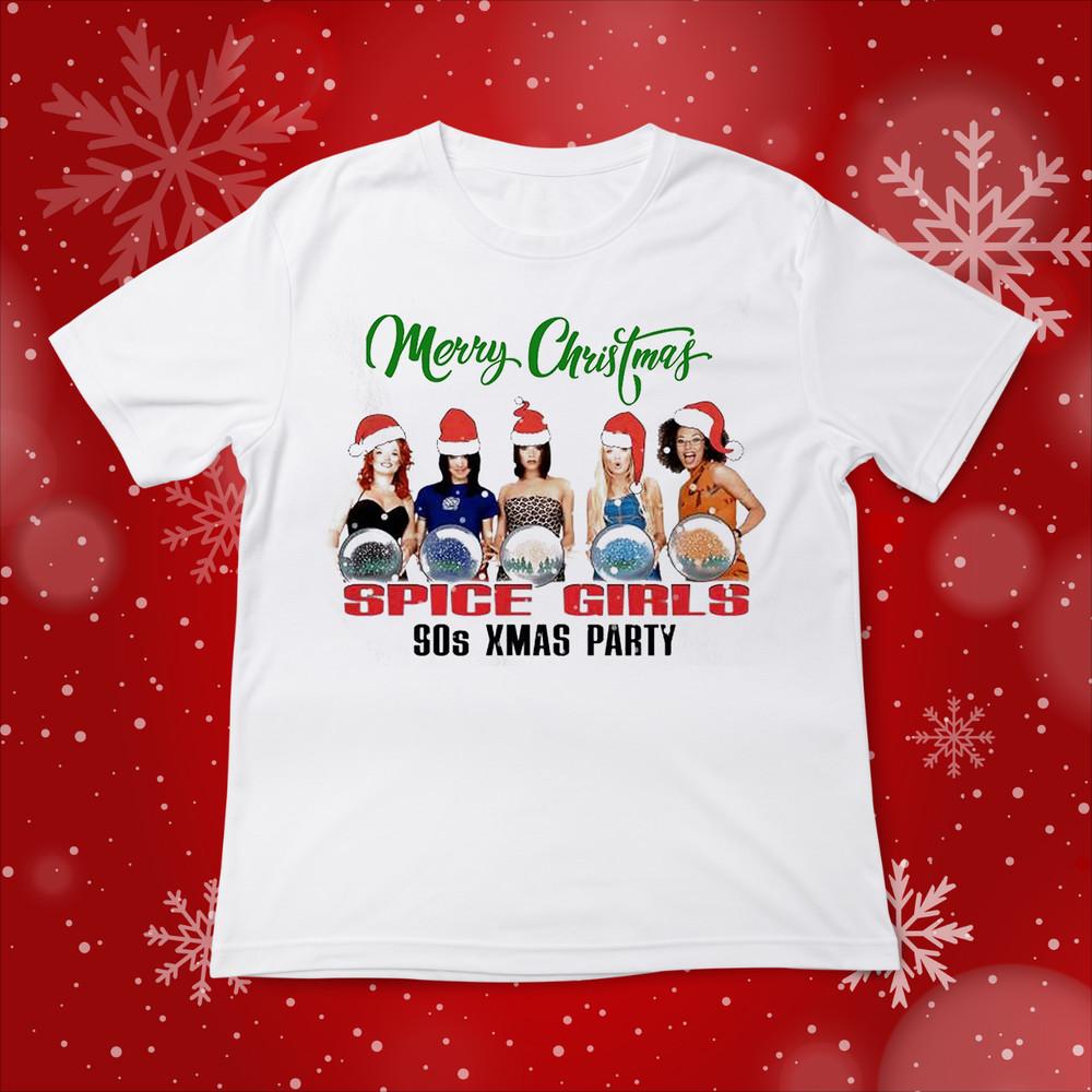 Merry Christmas Spice Girls 90s Xmas Party T Shirt Full Size S-5XL Unisex T-Shirt S