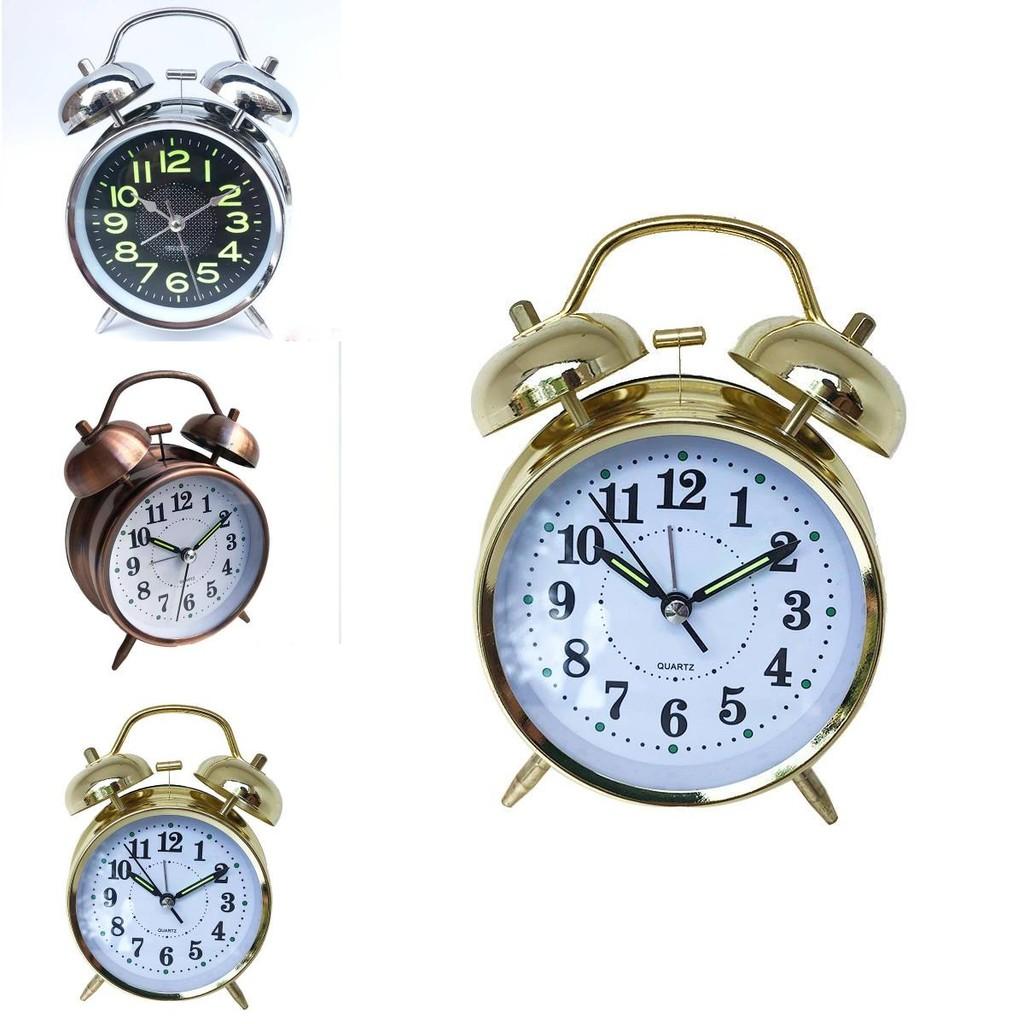 Stylish 4 Inch Night Light Alarm Clock With Silent Quartz Movement In Elegant Copper Finish
