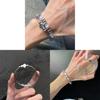 Titanium Steel Cross Bracelet For Men With Cat Eye Stone Bead Handcrafted Jewelry Gift