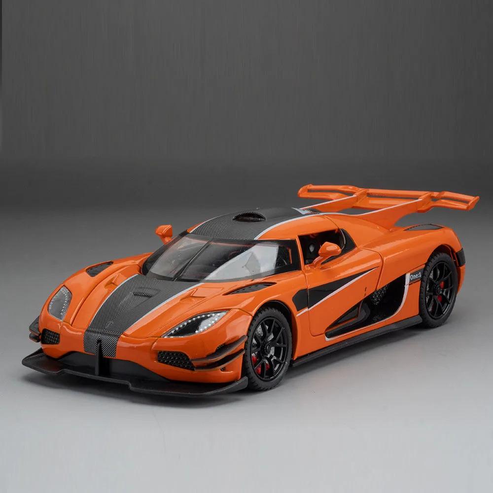 1:24 ONE-1 Miniature Toys Cars Alloy Diecast Models Pull Back Vehicles 4 Doors Opened Sports Car Toddler Toys For Kids Gifts