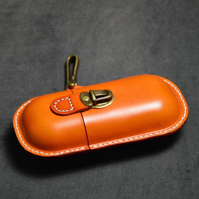 Vintage Sun Glasses Box with Hook Leather Eyewear Accessories Protect Case Portable Storage Glasses Holder Eye Glass Organizer