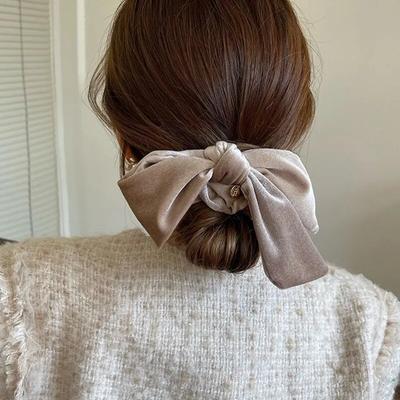 Bandeaux élastiques en velours vintage, chouchous, cordes à cheveux à grand nœud rétro, serre-têtes, accessoires pour cheveux pour femmes, nouvelle mode