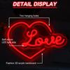 Heart Love Neon Sign, Valentines Day LED Light, USB Powered Dimmable LED Sign for Wall Decoration, Party, Wedding, Bedroom, Living Room, 15.7"x11.4"