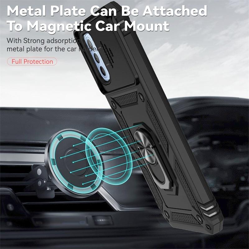 For Motorola Moto G31 G41 Case Magnetic Metal Ring Holder Armor Cases For Moto G 31 41 MotoG31 MotoG41 Slide Lens Protect Cover
