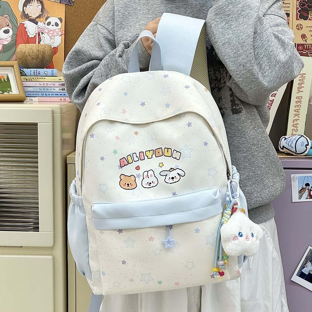 Schoolbag Korean ins printed schoolbag high value large capacity backpack Mori small fresh primary and secondary school students cute backpack