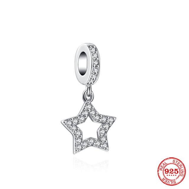 Neastamor Silver 925 Sparkling Blue Star Santa Claus Dangle Charm Bead Fit Original  Bracelet Pendant DIY Jewelry Women