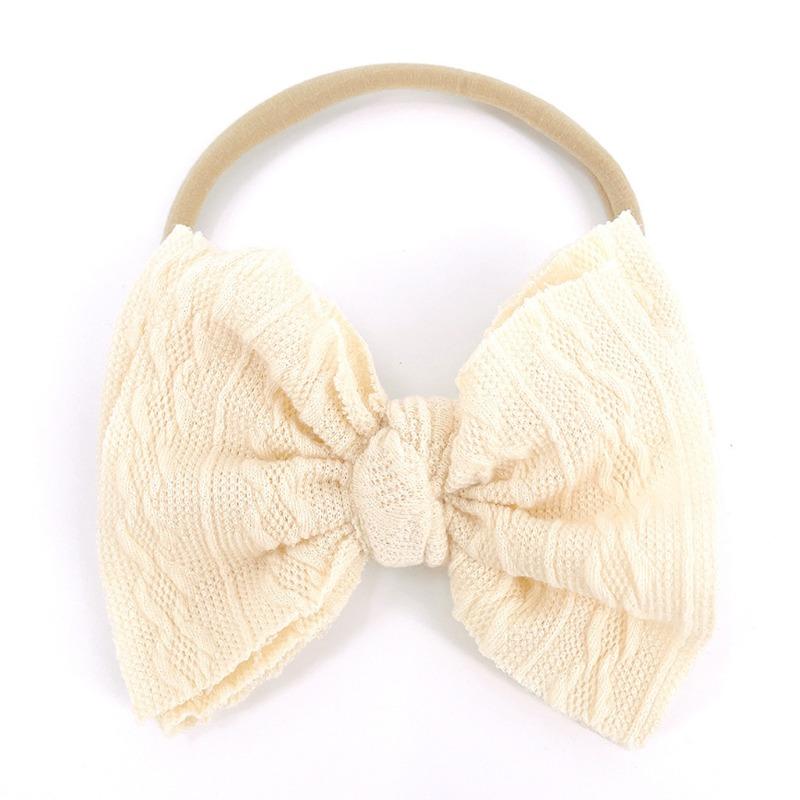 

Baby seamless headband infant jacquard bow headscarf children s hair accessories cute princess baby headband бежевый