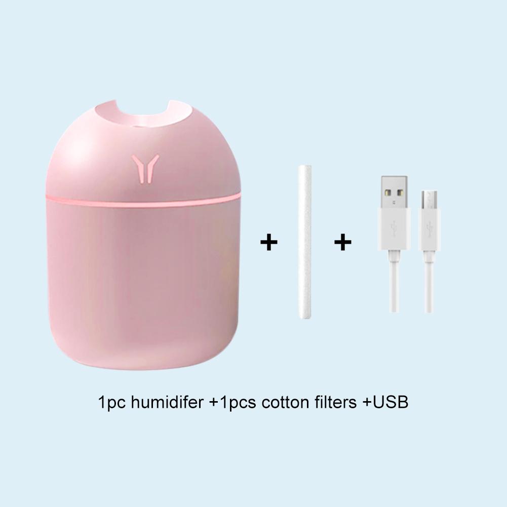 250 ml Mini-Luftbefeuchter USB Stumm Diffusor für ätherische Öle Tragbarer großer Sprühnebelhersteller fürs Auto mit LED-Nachtlampendiffusor