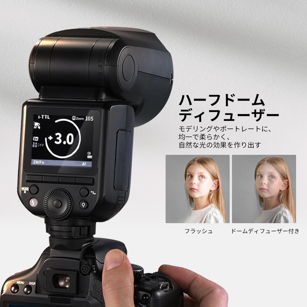 NEEWER TTL Round Head Flash Strobe Speedlite with Upgraded Two Adjustable Modeling Quick TCM 76Ws 600 Full Power Flashes Z2-N 2.4G Diffuser, UI,