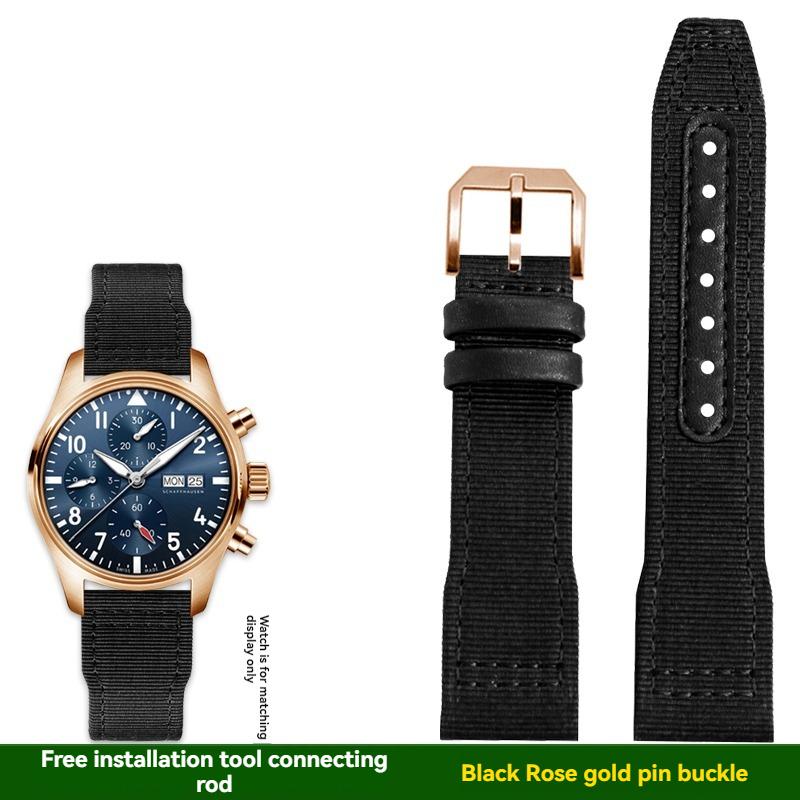 Voor IWC pilot Mark XVIII Spitfire Portugal serie outdoor sporten nylon canvas horlogeband voor heren 20 21 22MM