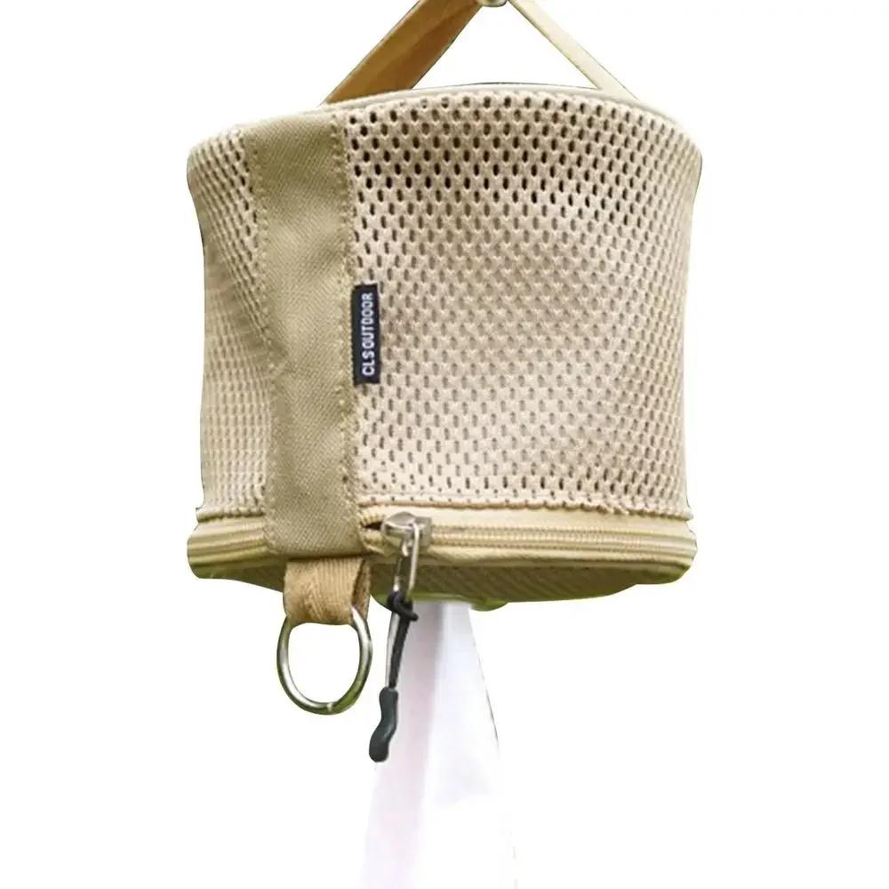 Outdoor Camping Tissue Case Roll Paper Storage Bag with Hook Portable Tissue Holder Tent Hanging Napkin Holder Camping Supplies