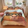 3pcs Glasses Capybara Print Duvet Cover Set -Includes 1 Duvet Cover and 2 Pillowcases, No Quilt Core, All-Season Home Decor  yy251111201