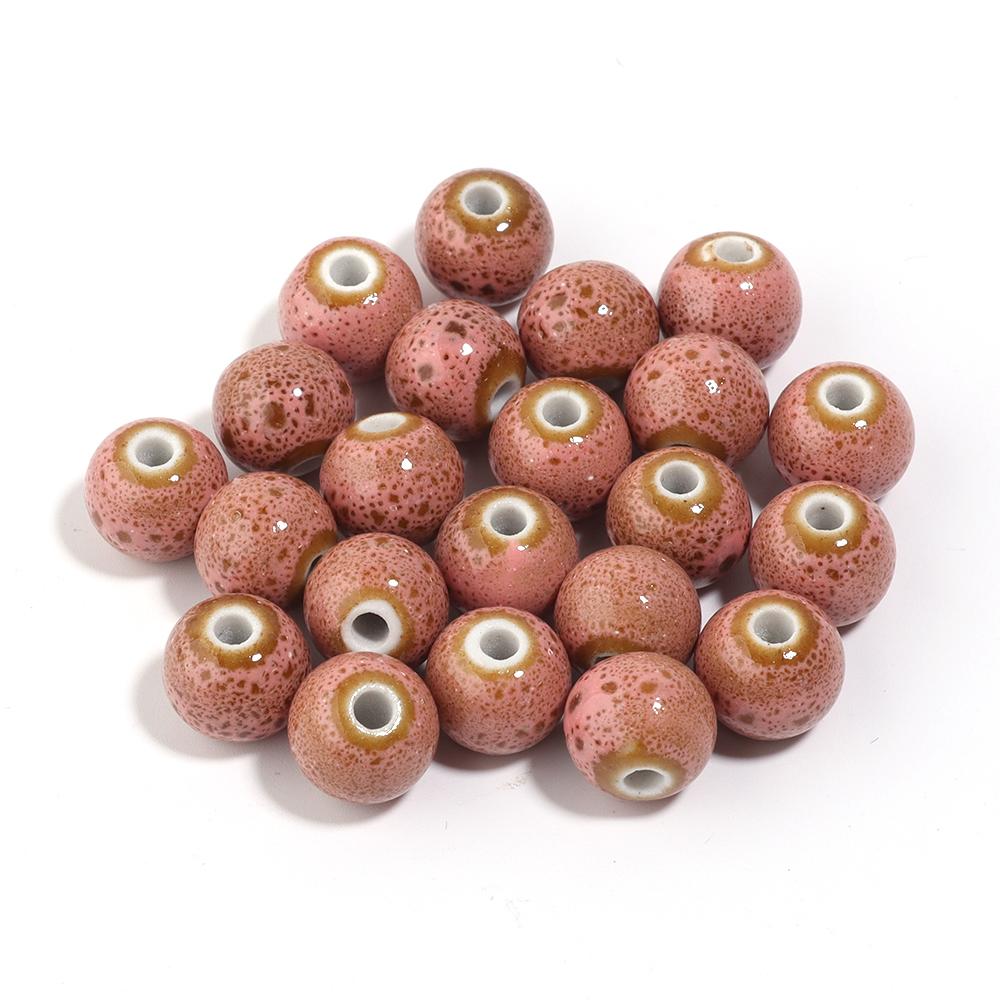 20pcs 10mm Round Ceramic Beads Colorful Spotted Porcelain Loose Spacer Bead For DIY Jewelry Making Necklace Bracelet Accessories