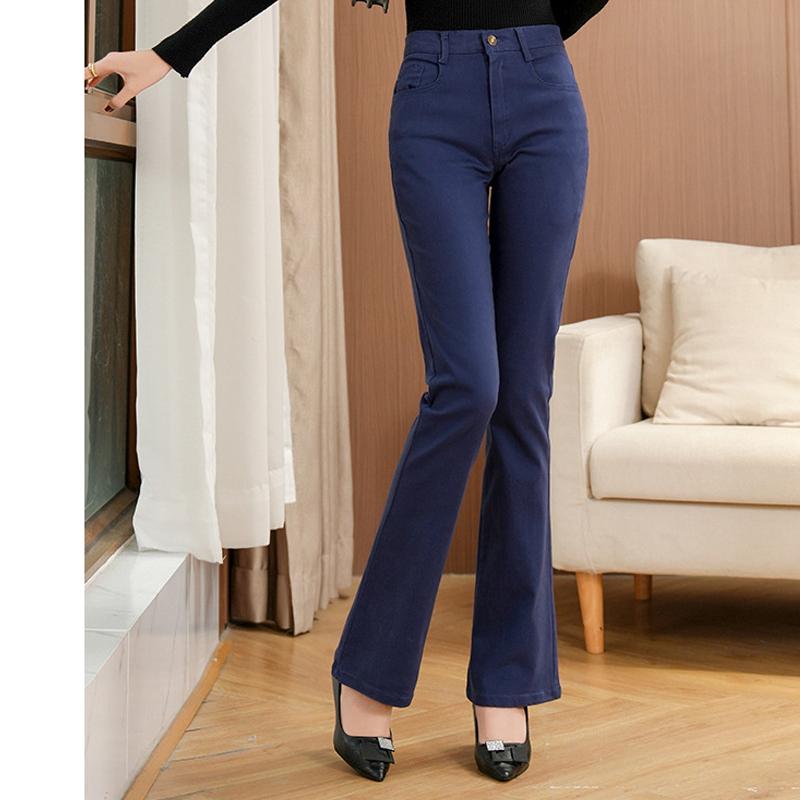 Women's Elastic Bootcut Jeans, Women's New Light-Colored Mid-Waisted Slim-fitting Flared Jeans