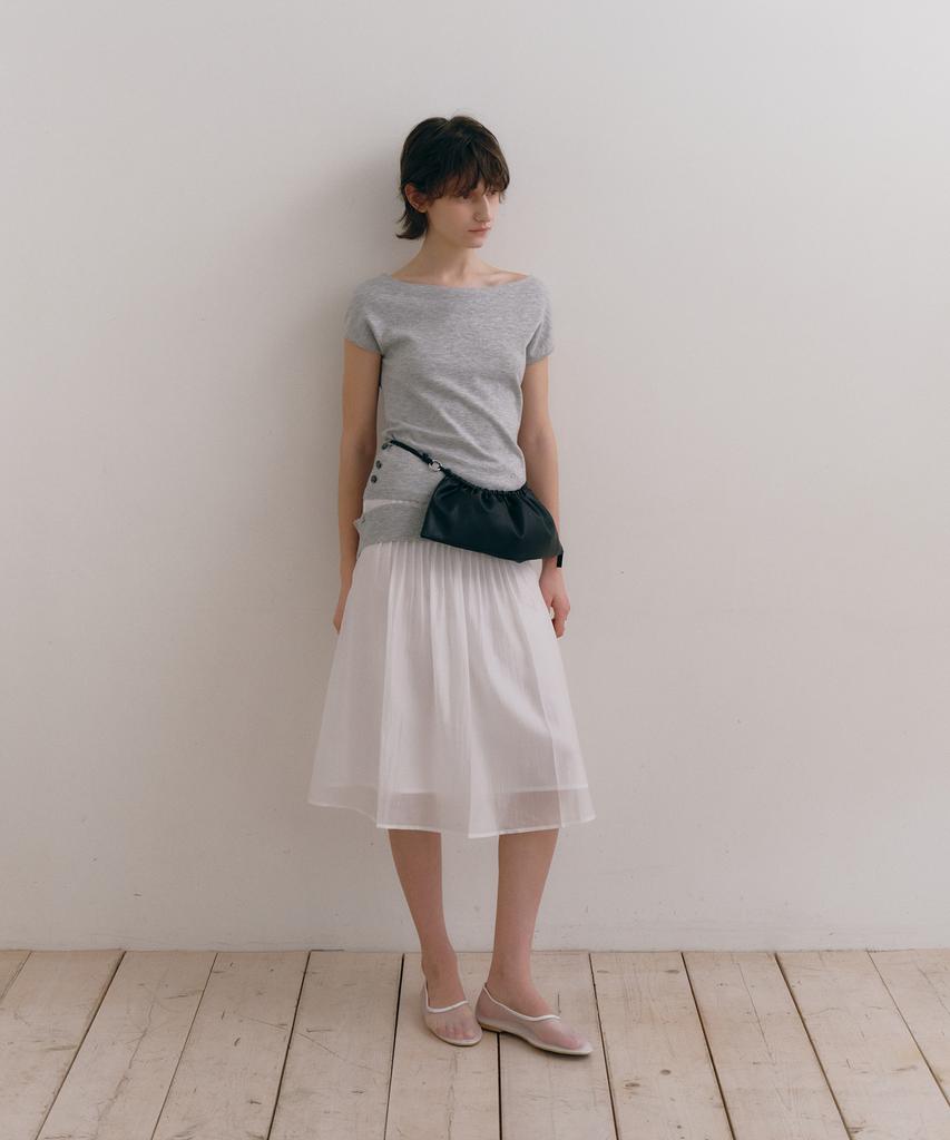 Low Tide Strap Shirring Bag [Black]