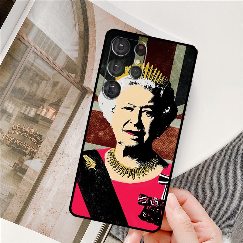 Queen Elizabeth II Phone Case For Samsung Galaxy S25 Ultra S9 S10 S20 S22 S21 Plus S23 FE S24 Ultra Full Cover