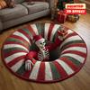 3D Illusion Santa Gnome Red Green White Carpet Non-slip Mat Rug for Christmas Tree Living Room Home Decoration 3D Effect Bedroom