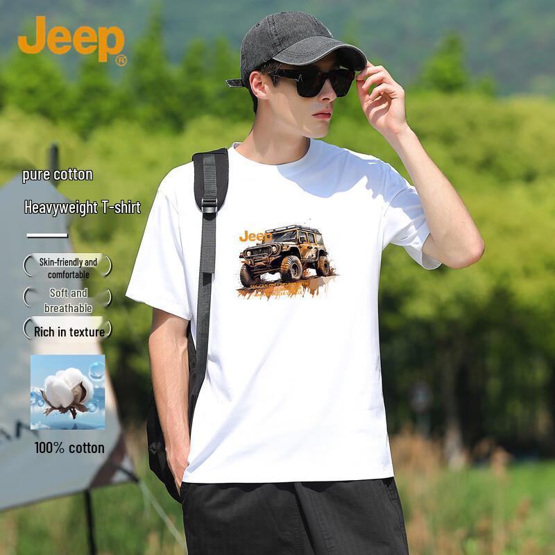

JEEP Men s 100% Cotton Short Sleeve T-Shirt M