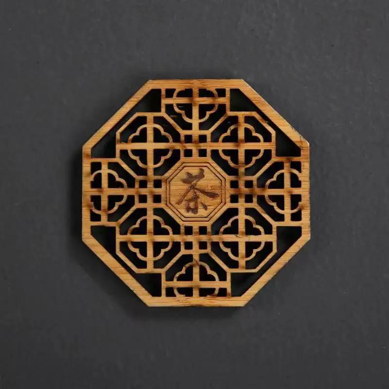Bamboo Products Irregular Tea Coasters Creative Heat Insulation Non-slip Anti-scald Mats Home and Decoration Kitchen Utensils