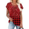 Womens Summer Tops Short Sleeve Shirts V Neck T Shirts Loose Blouses Tees Casual Tunic