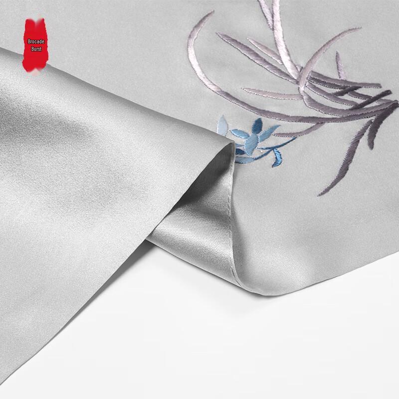 Zhi Jin Lou Handbesticktes Seiden-Quadratuch mit Orchideen