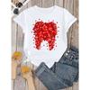European Size Funny Love Tooth Print - Women's Dental Valentine's Day