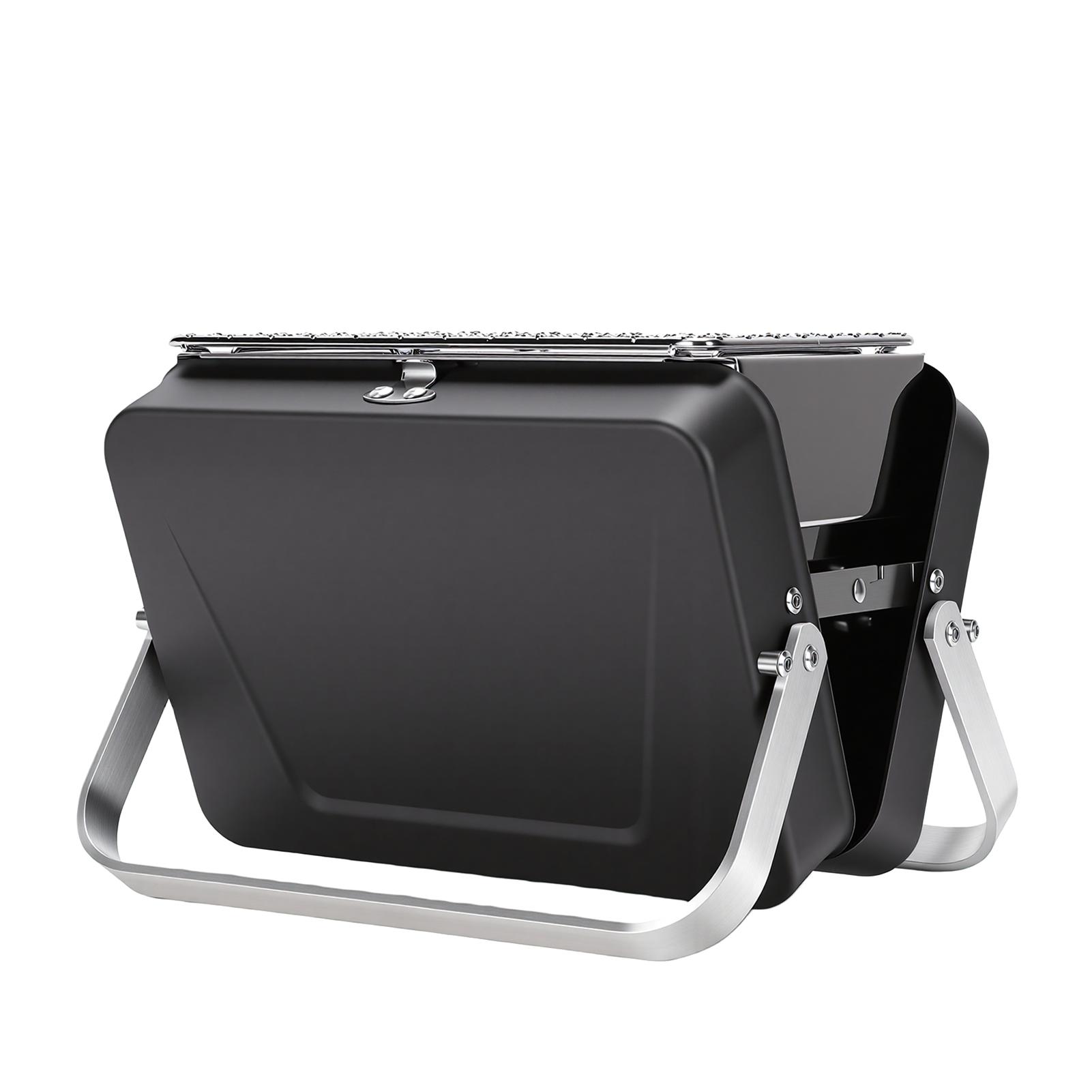 Foldable Mini Charcoal Grill Stainless Steel Portable BBQ Grill Tabletop Charcoal Grill with Built in Case for Camping