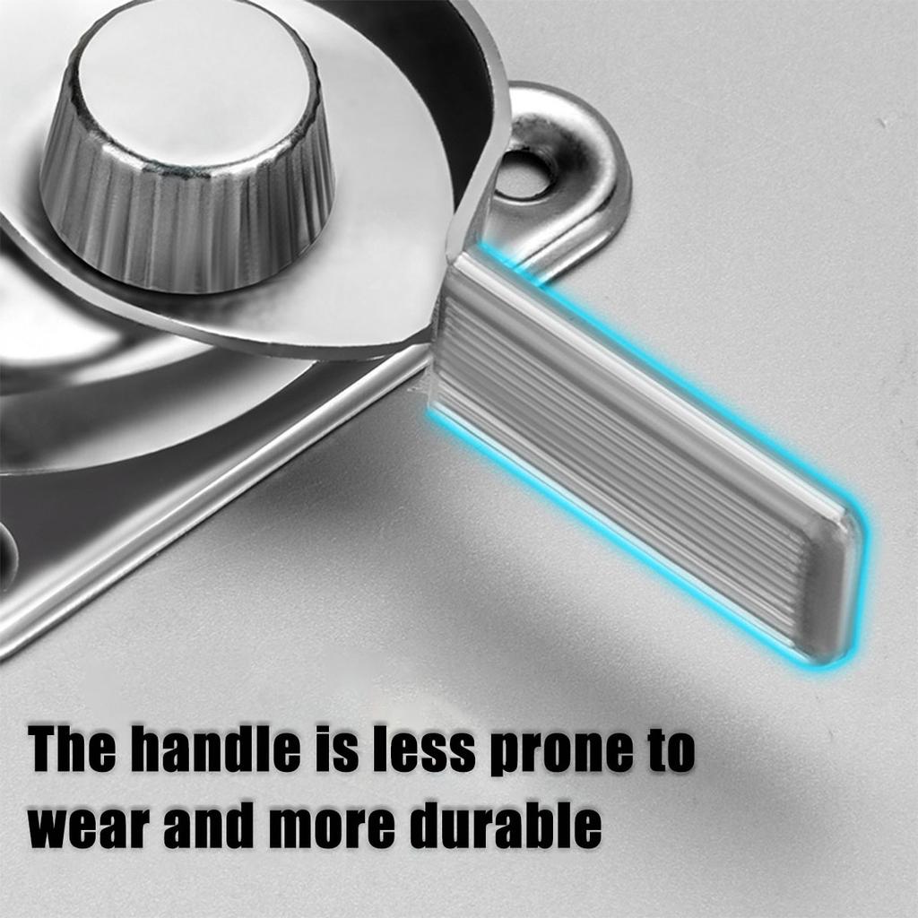 Crescent Lock for Doors and Windows,Gate Latch Slide Bolt Latches Lock,Safety Double Sided Gate Hardware,Left and Right Silvery