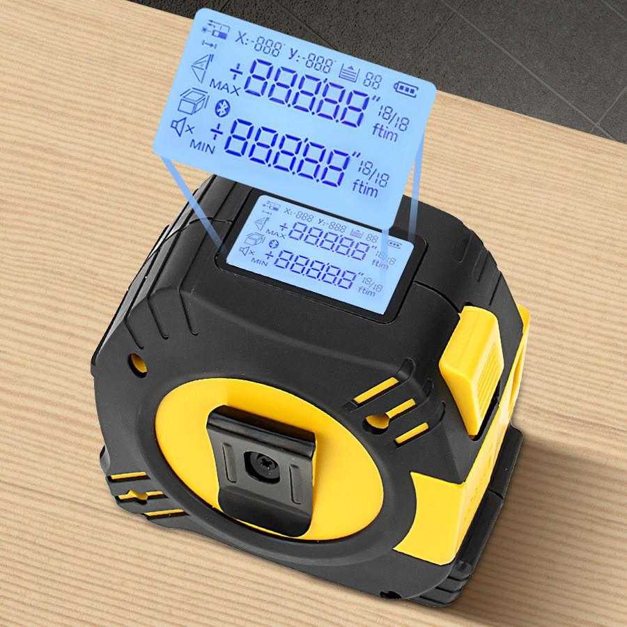 Rechargeable 2-in-1 Infrared Laser Rangefinder & 5m Tape Measure, 40m Electronic Measuring Tape.