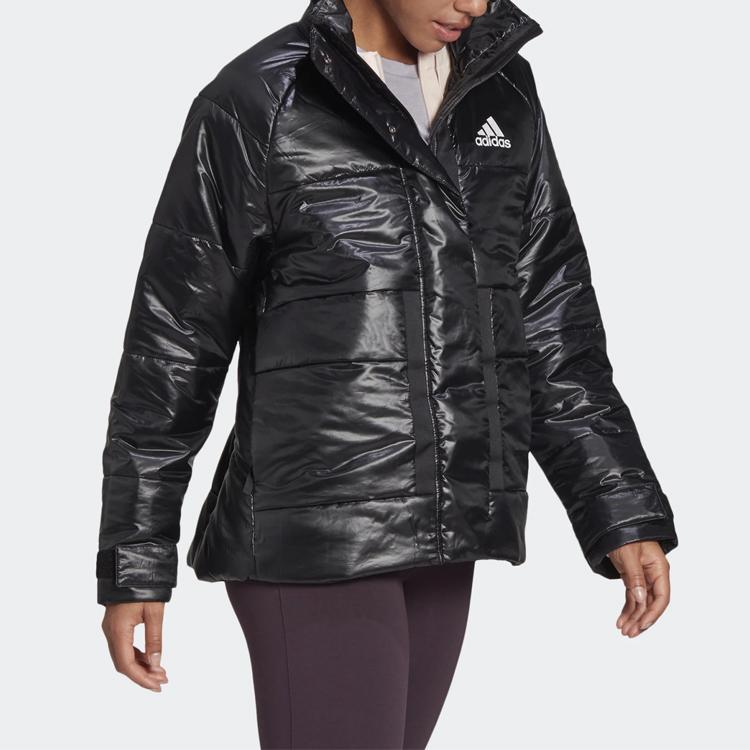 Adidas Loose Windproof Warm Sports Stand-Collar Cotton Jacket Women Jackets Black FT2549