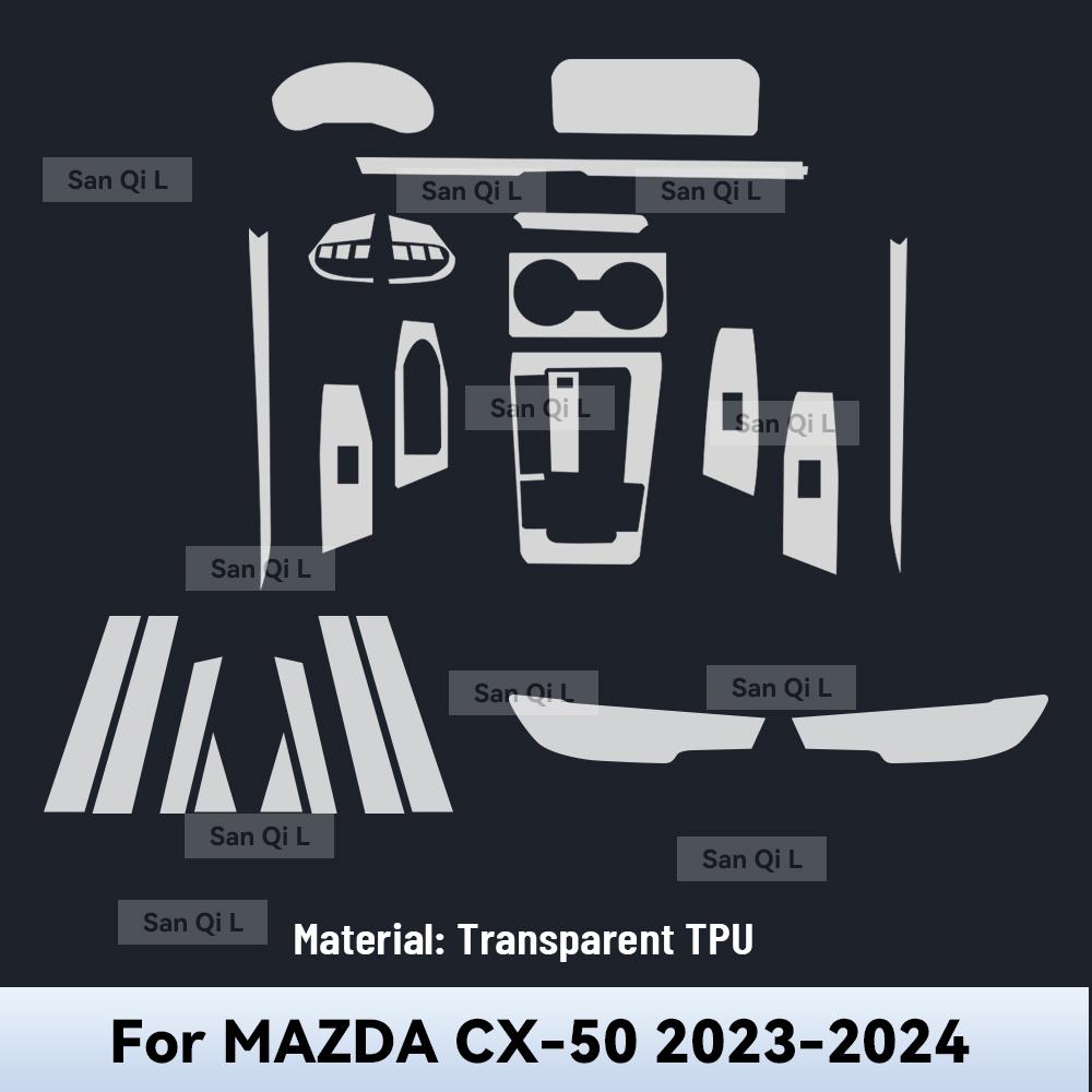 Transparent TPU For MAZDA CX-50 2024 Car Center Console Media Dashboard Navigation Anti-scratch Protector Interior Film