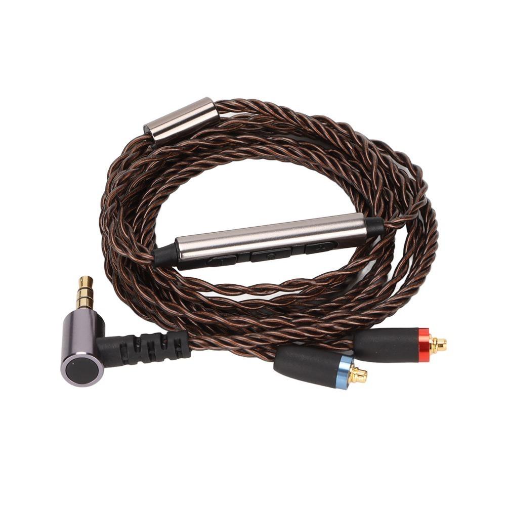 

High Resolution 4 Strands of Silver Plated Copper Wire Microphone Cable Headphones 3.5mm with Mic