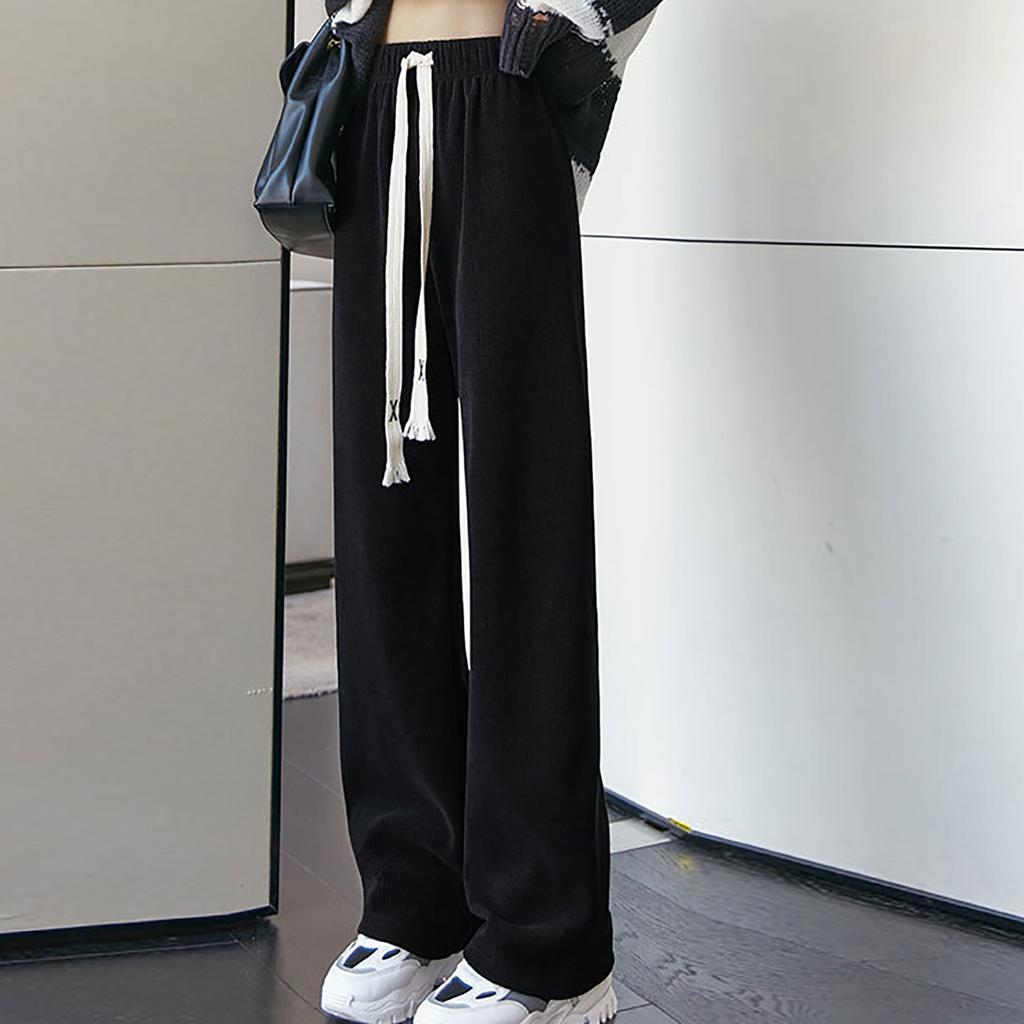 Women's Fashion All- Casual Sports Thin And High Color Wide-leg Trousers