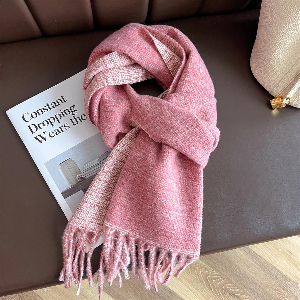 Double Sided Women Scarf Solid Color Imitation Cashmere Shawl Winter Thick Warm Neckerchief Foulard Echarpe Wrap Designer