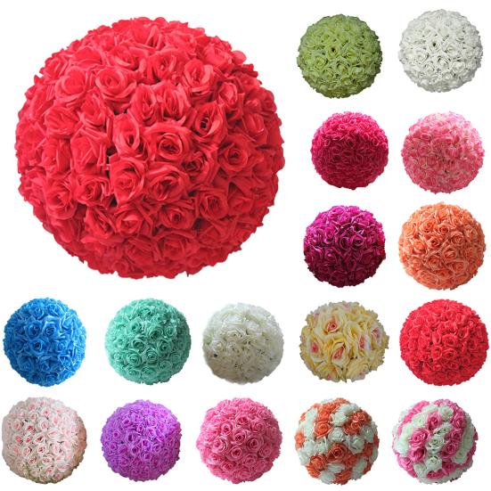 Falske roser ball Plastblomster ball Kunstige roser som ikke falmer for babyshower bryllupsdekorasjon