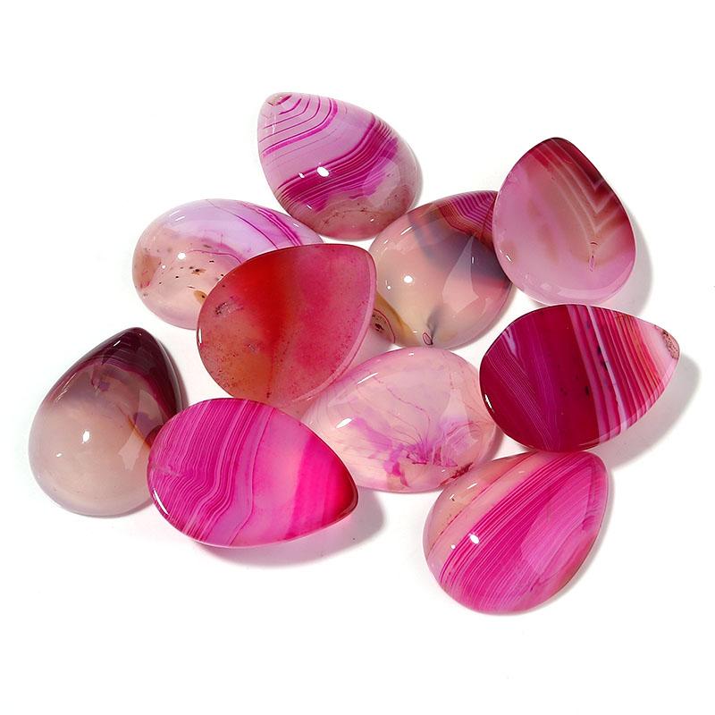 LOULEUR WaterDrop Natural Stone Cabochon For Jewelry Making Tiger Eye Amethyst Lapis Lazuli Agate Stone Beads for Handwork