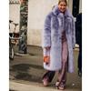 Winter Autumn Women Fur Coat Thickened Imitation Fur Lapel Long Hair Coat European Style Toka Outerwear New