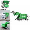Colorful Diecast Garbage Truck Toy With Trash Bin For Kids Boys Xmas Gift