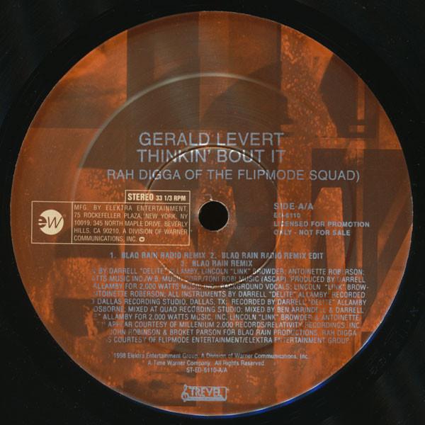 

12inch Record GERALD LEVERT RAH DIGGA Thinkin Bout It ED6110 EastWest 1998 US Rap HipHopRB Used