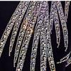 Maglietta a maniche corte con ali di piume di diamante nero taglie forti per donna - Anti-età e alla moda