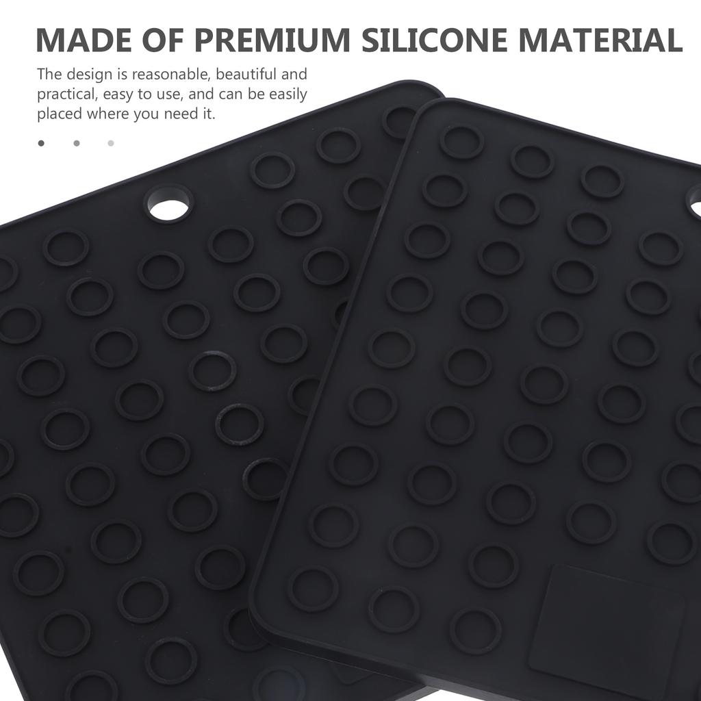 2pcs Silicone Drying Mat Kitchen Counter Cushion Heat Resistant Dish Draining Mat For Cups Bowls Bar Countertop Waterproof Mats