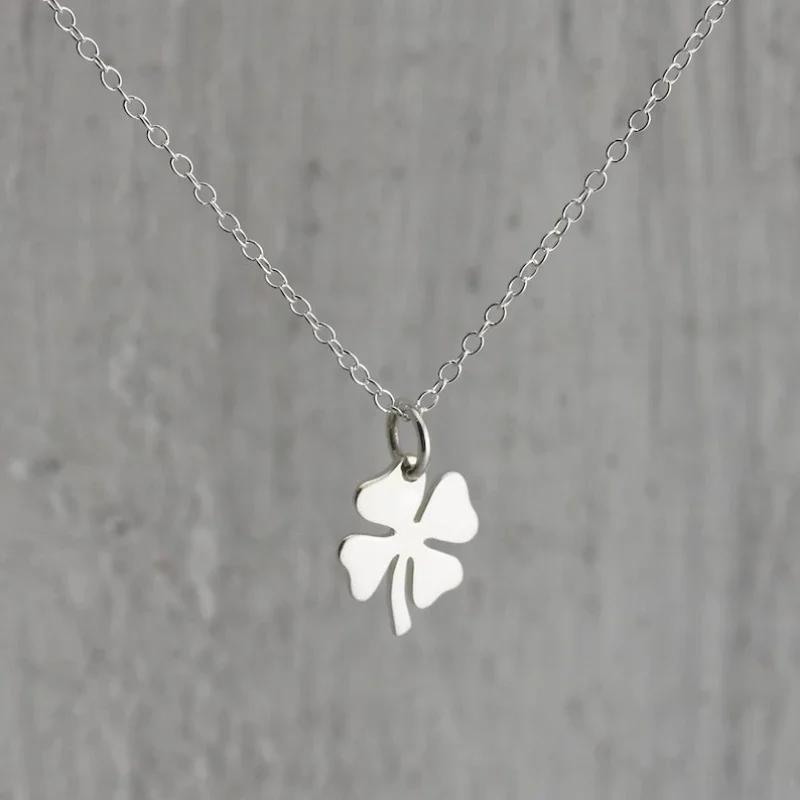 Stainless Steel Pendant Necklaces Leaf Clover Pendant Chain Necklaces for Women Choker Necklace Jewelry Party Birthday Gift New