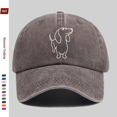 Pc Minimalistisches Linien-Dackelmuster Bedruckte Baseballkappe Geeignet für Frühling Sommer und Herbst Sonnenschutz Wascheibares Band A