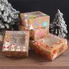 24PCS Christmas Cupcake Boxes with Ribbon & Card Xmas Clear Window Gift Box Removable Insert for Christmas Decorations